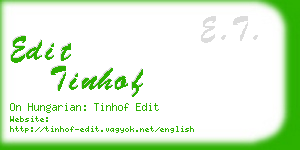 edit tinhof business card